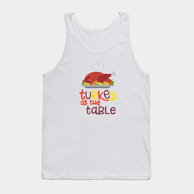 Turkey at the Table Tank Top by Glenn Landas Digital Art